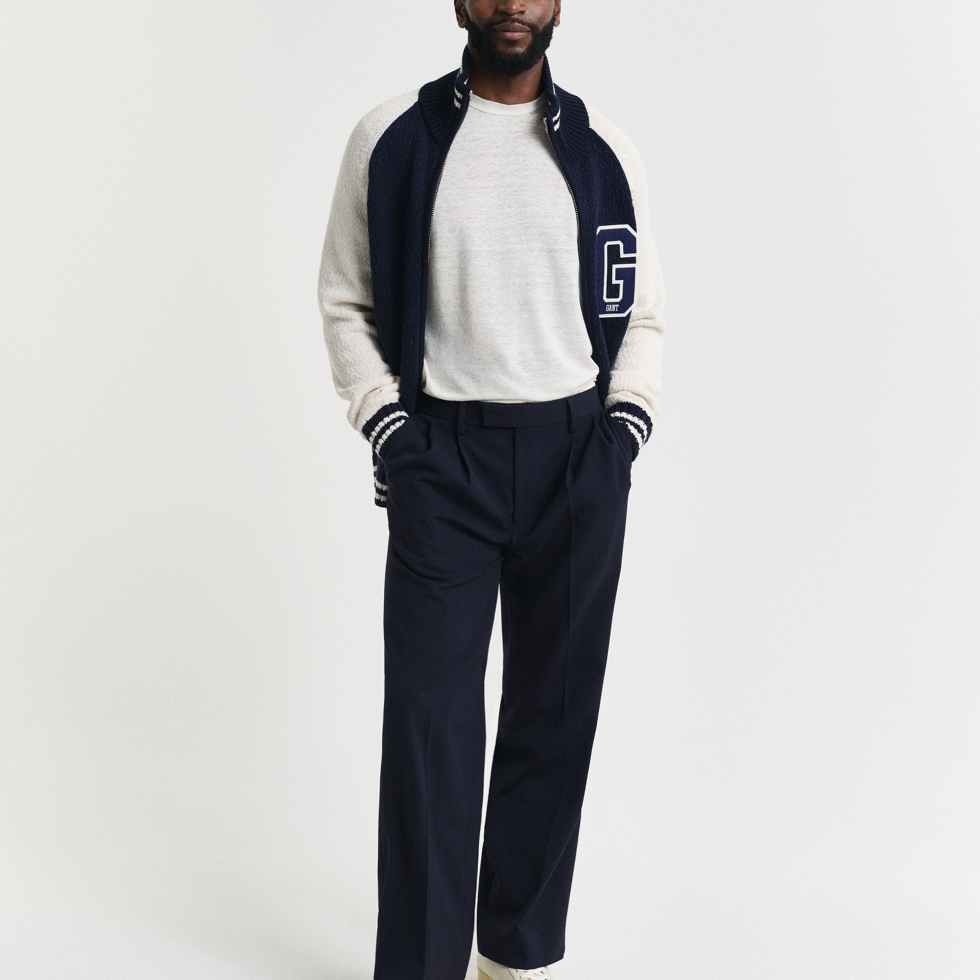 GANT Erkek Krem Regular Fit Bisiklet Yaka T-Shirt