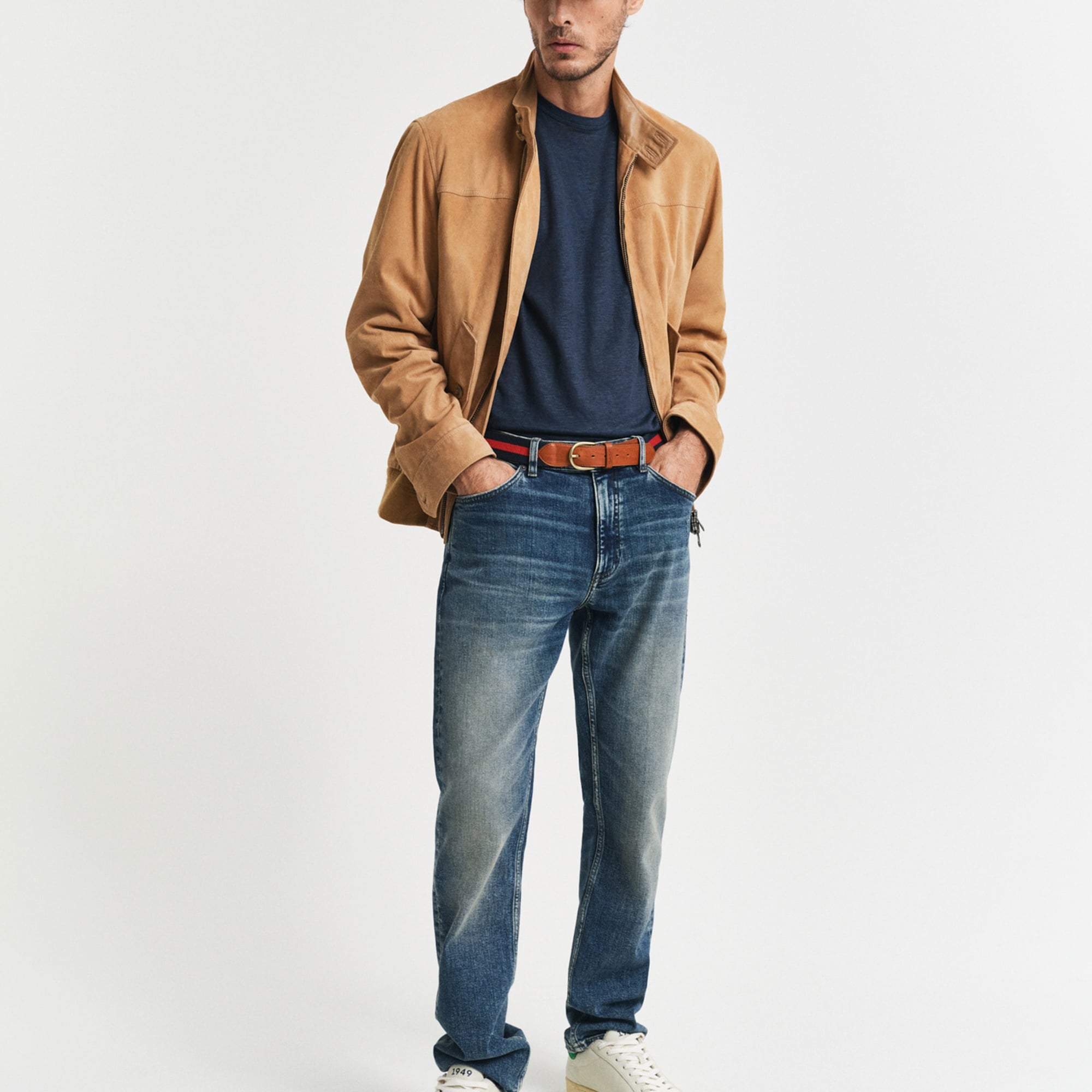 GANT Erkek Lacivert Regular Fit Bisiklet Yaka T-Shirt