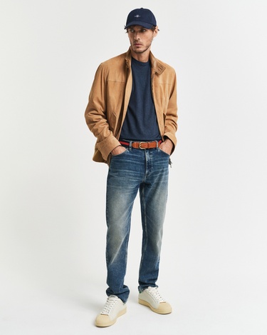  GANT Erkek Lacivert Regular Fit Bisiklet Yaka T-Shirt