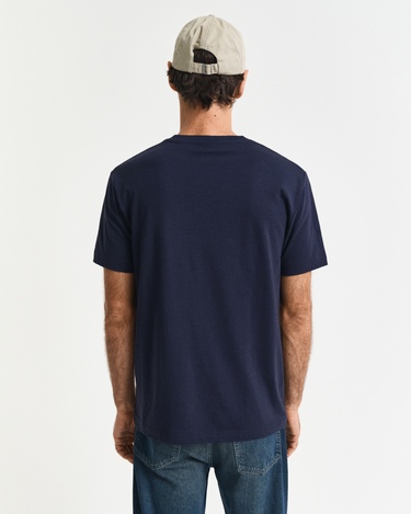  GANT Erkek Lacivert Regular Fit Bisiklet Yaka T-Shirt