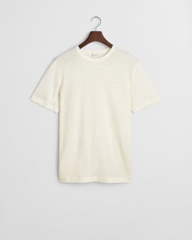  GANT Erkek Krem Regular Fit Bisiklet Yaka T-Shirt