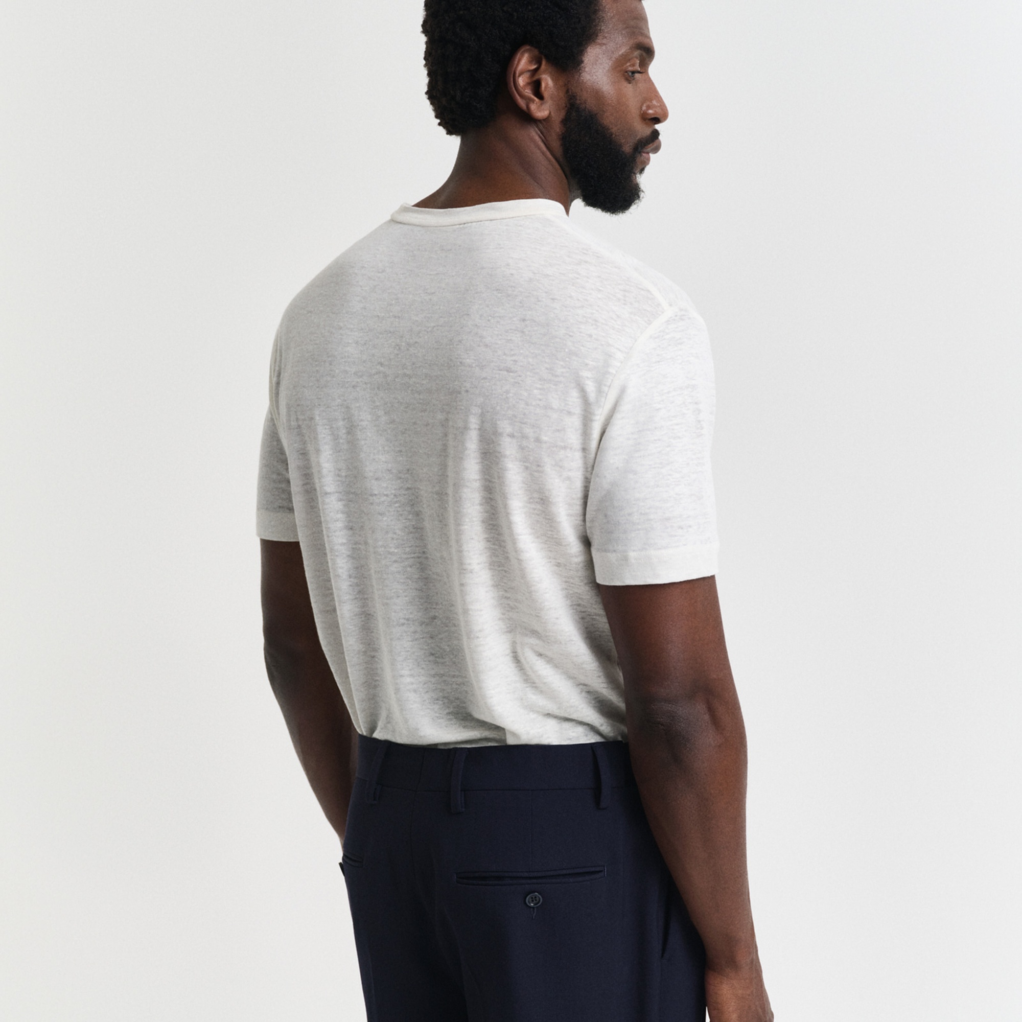 GANT Erkek Krem Regular Fit Bisiklet Yaka T-Shirt