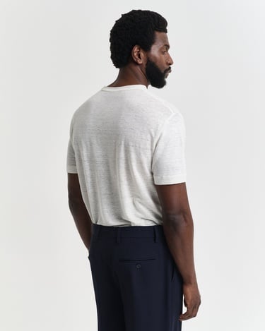  GANT Erkek Krem Regular Fit Bisiklet Yaka T-Shirt