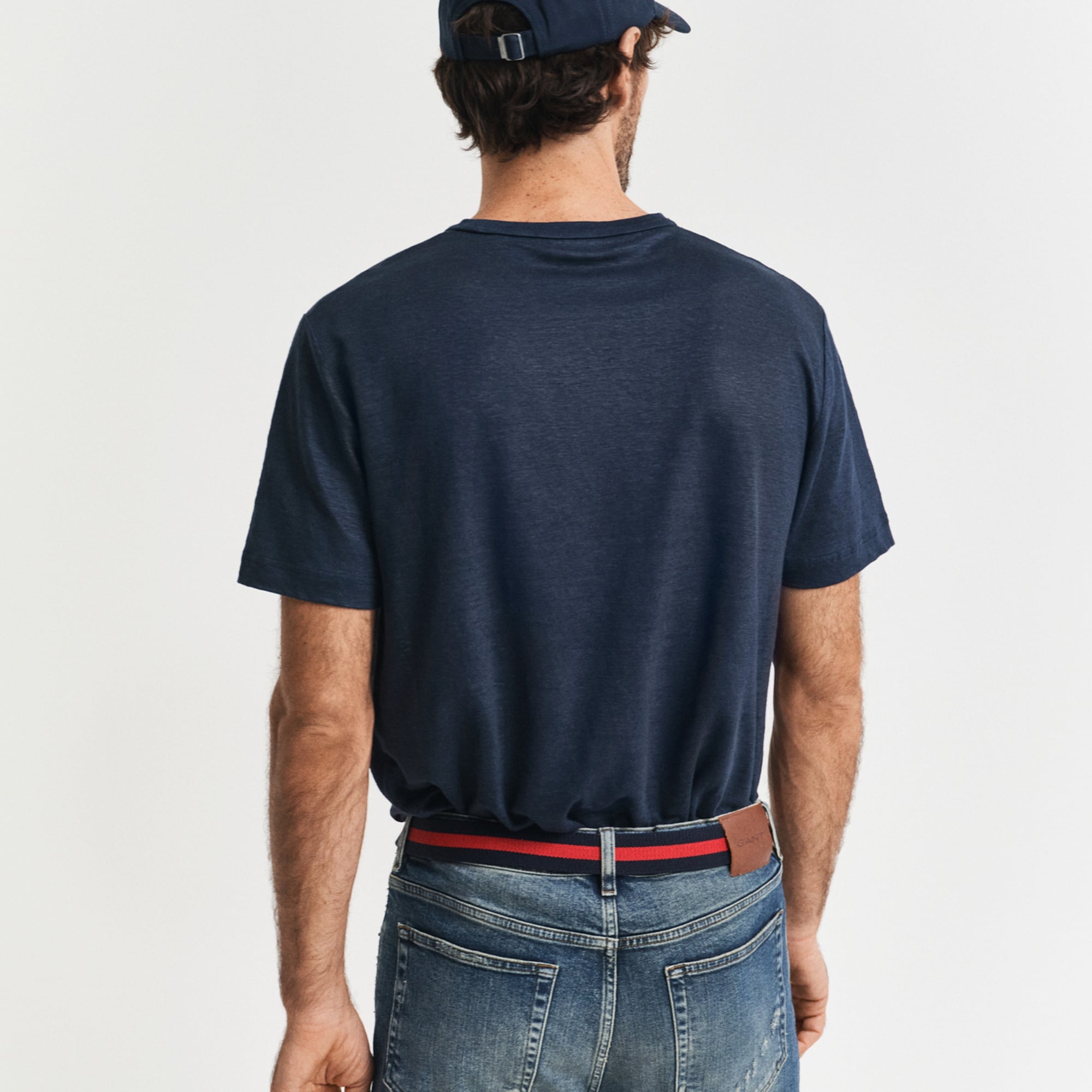 GANT Erkek Lacivert Regular Fit Bisiklet Yaka T-Shirt
