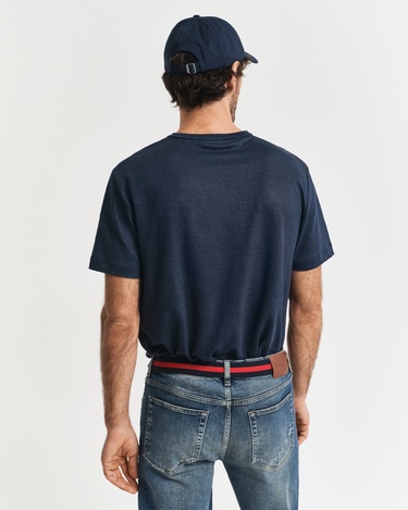  GANT Erkek Lacivert Regular Fit Bisiklet Yaka T-Shirt