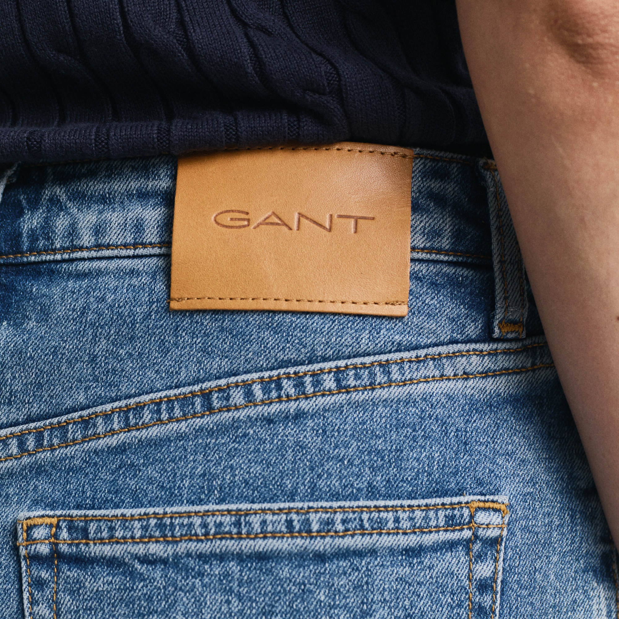GANT Kadın Mavi Straight Fit Etek