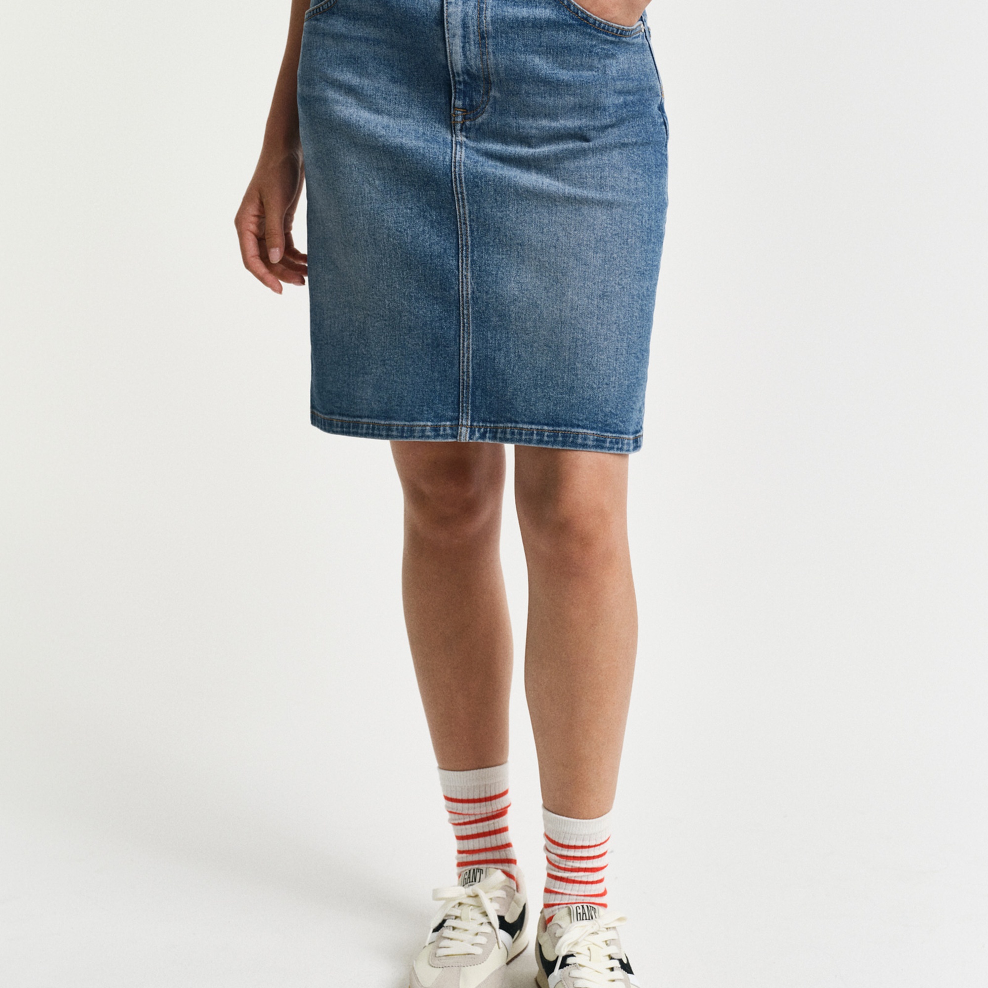 GANT Kadın Mavi Straight Fit Etek