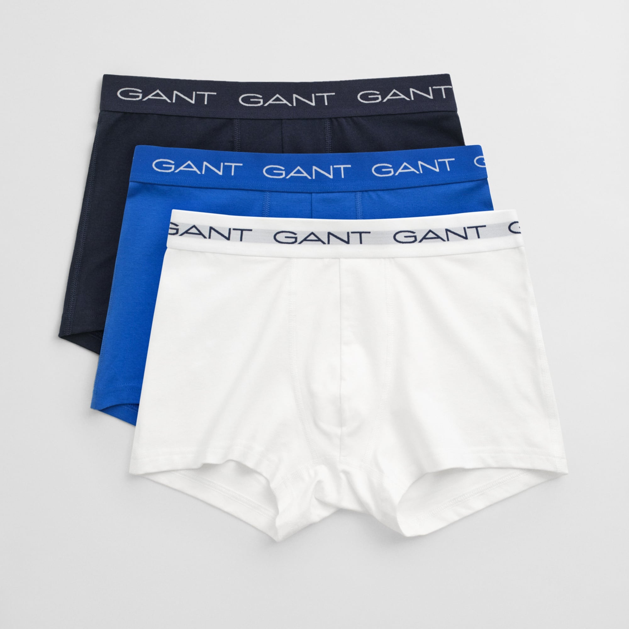 GANT Erkek Beyaz Slim Fit Logolu 3'lü Boxer
