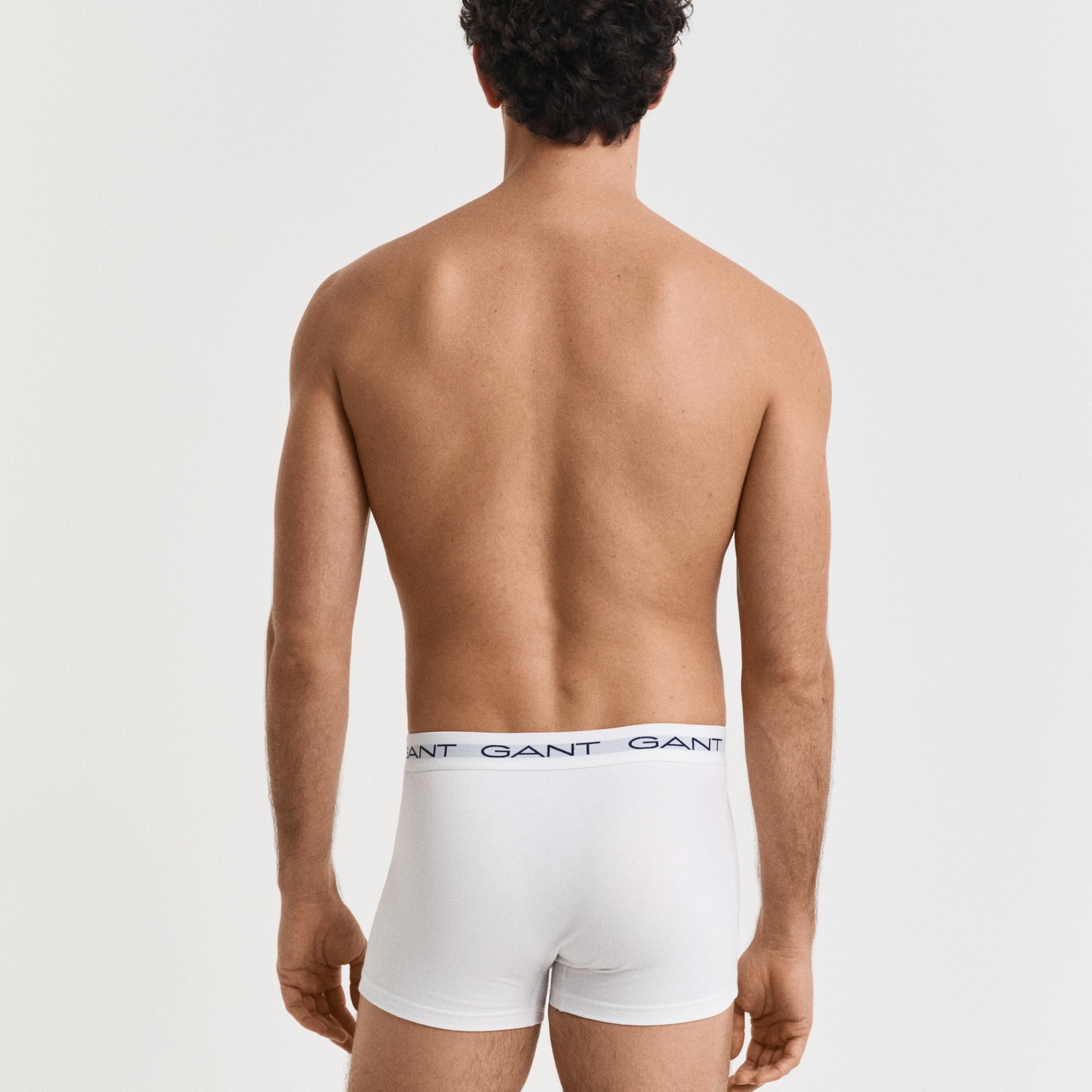 GANT Erkek Beyaz Slim Fit Logolu 3'lü Boxer