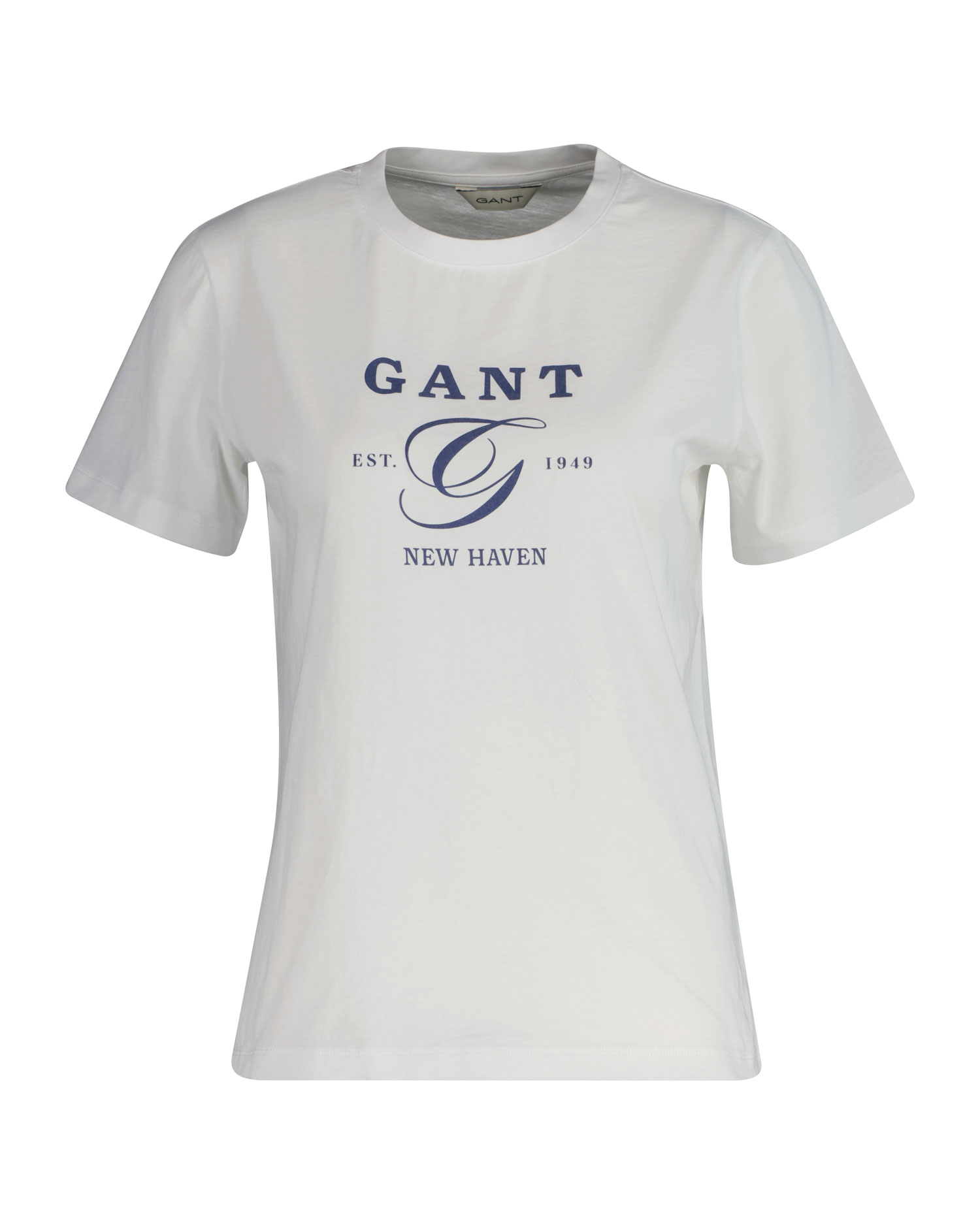  GANT Kadın Beyaz Regular Fit Bisiklet Yaka Logolu T-Shirt