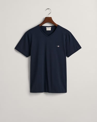  GANT Erkek Lacivert Slim Fit V Yaka T-Shirt