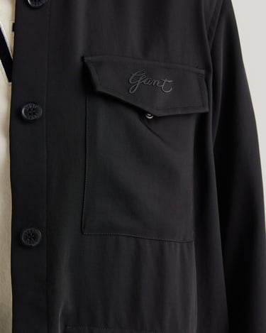  GANT Kadın Siyah Regular Fit Logolu Gömlek