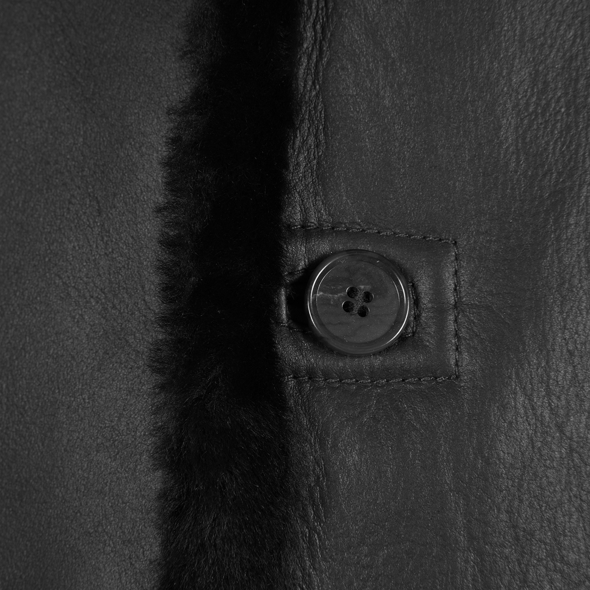 Viony Siyah Erkek Kürk Ceket