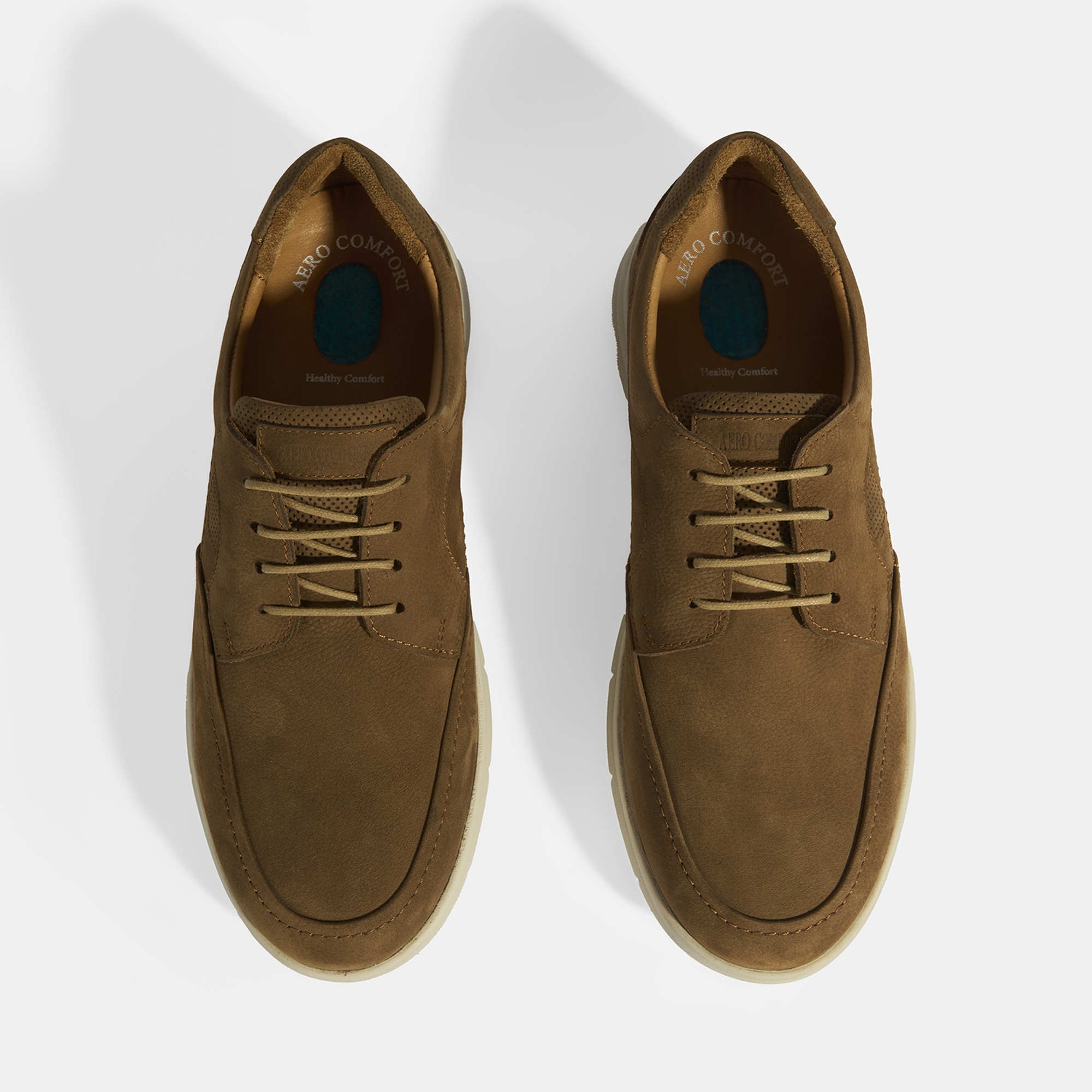 Erkek Taba Nubuk Deri Bağcıklı DesaComfort Günlük Ayakkabı