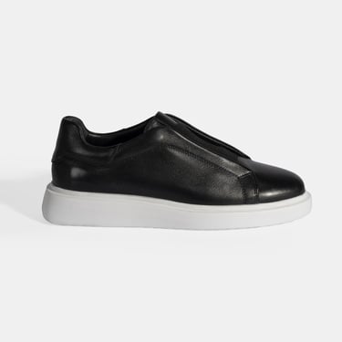  Siyah Erkek Lastik Detaylı Deri Günlük Ayakkabı