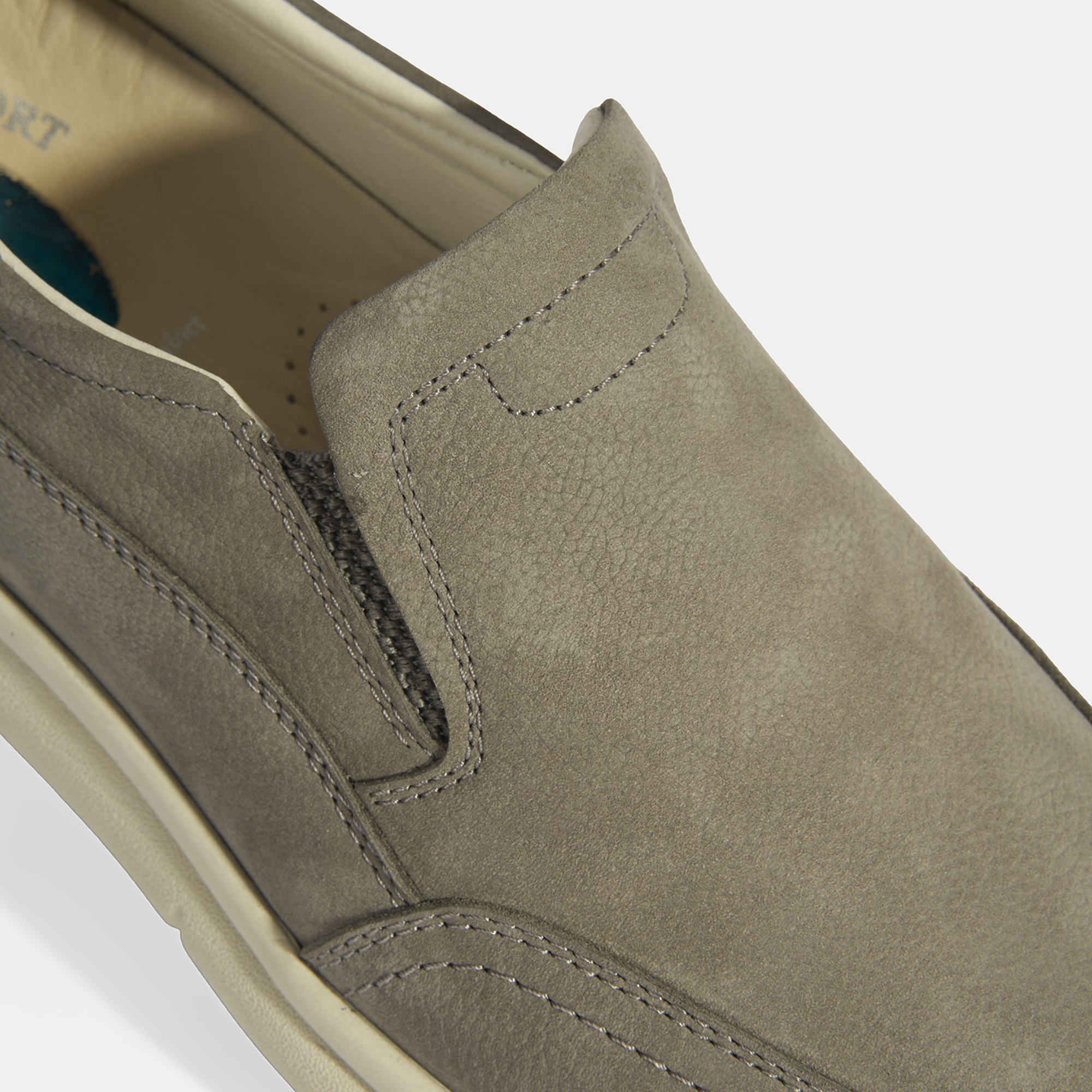 Erkek Bej Slip-On Nubuk Deri DesaComfort Günlük Ayakkabı