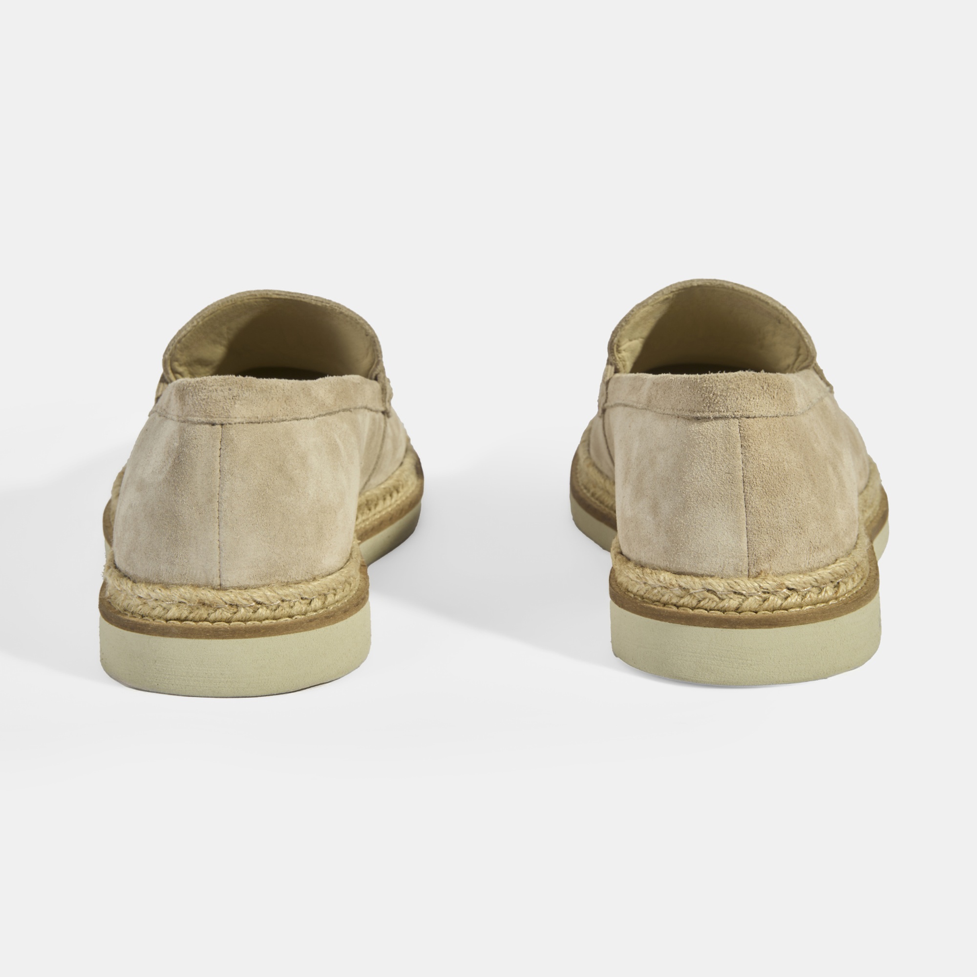 Bej Erkek Örgü Detaylı Süet Loafer