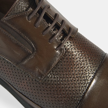  Kahve Erkek Bağcıklı Deri Klasik Ayakkabı