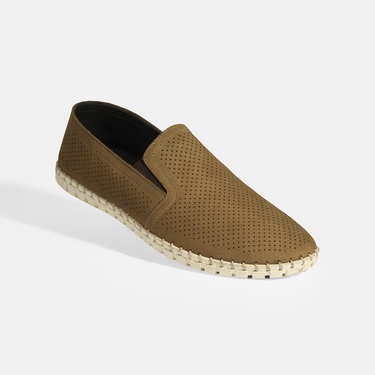  Dislina Kahve Erkek Deri Slip-On Günlük Ayakkabı