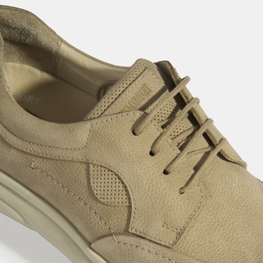  Erkek Bej Nubuk Deri Bağcıklı DesaComfort Günlük Ayakkabı