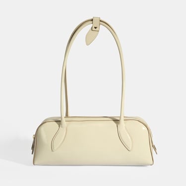  Limited Edition Bej Kadın Yaprak Detaylı Deri Omuz Çantası