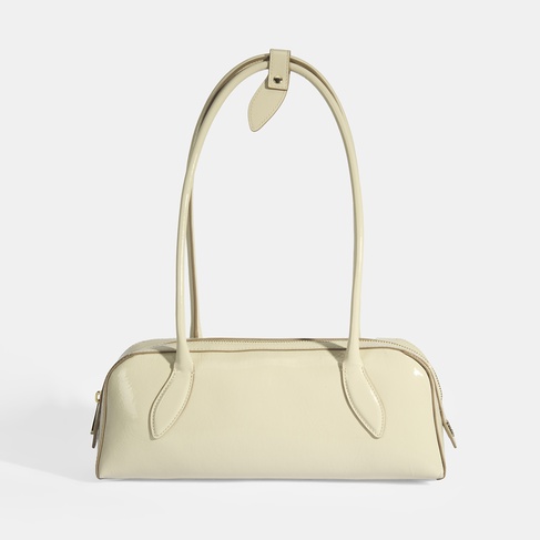  Limited Edition Bej Kadın Yaprak Detaylı Deri Omuz Çantası