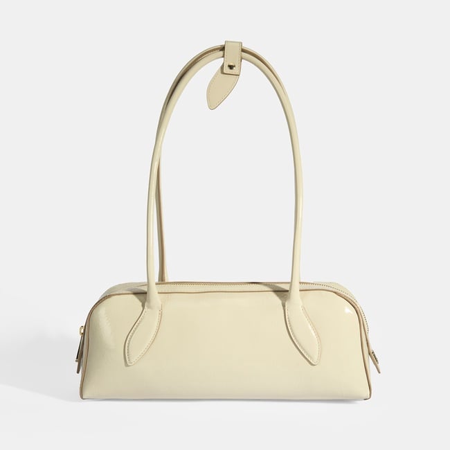  Limited Edition Bej Kadın Yaprak Detaylı Deri Omuz Çantası