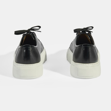  Kalinda Siyah Erkek Deri Bağcıklı Günlük Ayakkabı