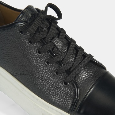  Kalinda Siyah Erkek Deri Bağcıklı Günlük Ayakkabı