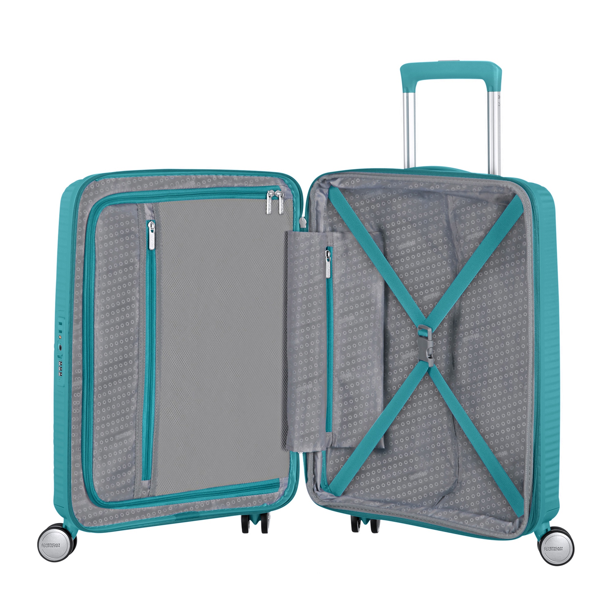 American Tourister Turkuaz Soundbox - 55 cm Kabin Boy Sert Valiz