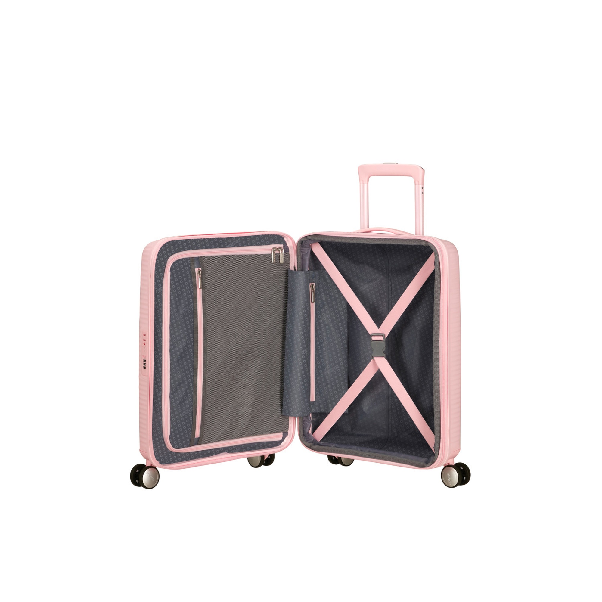 American Tourister Açık Pembe Soundbox - 55 cm Kabin Boy Sert Valiz