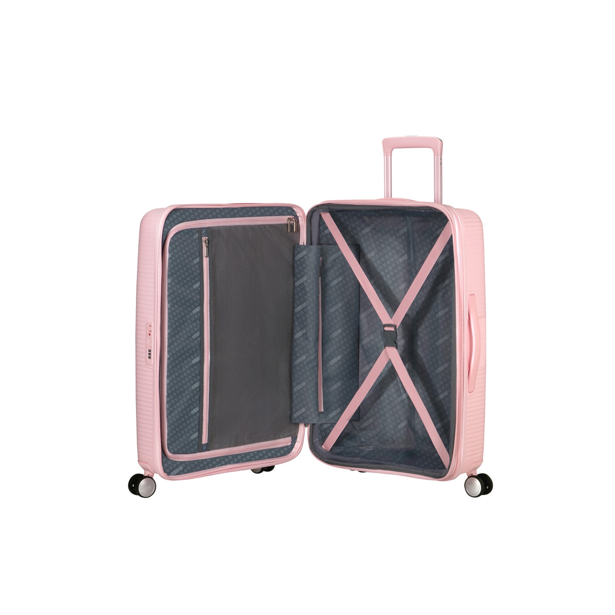 American Tourister Açık Pembe Soundbox - 67 cm Orta Boy Sert Valiz