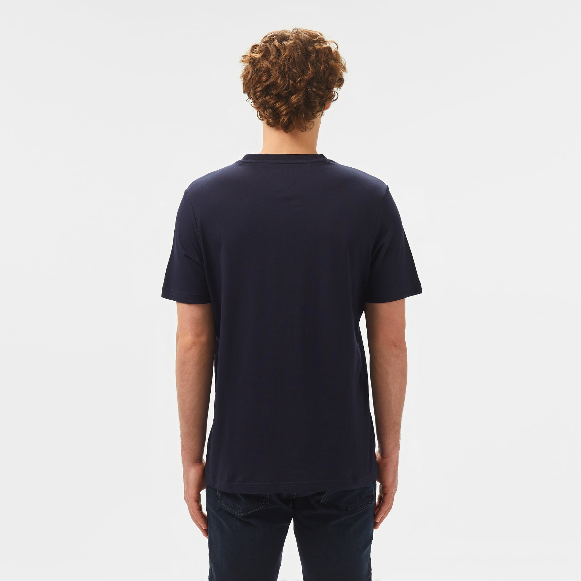 Tommy Hilfiger Center Stack Erkek Mavi T-Shirt