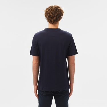  Tommy Hilfiger Center Stack Erkek Mavi T-Shirt