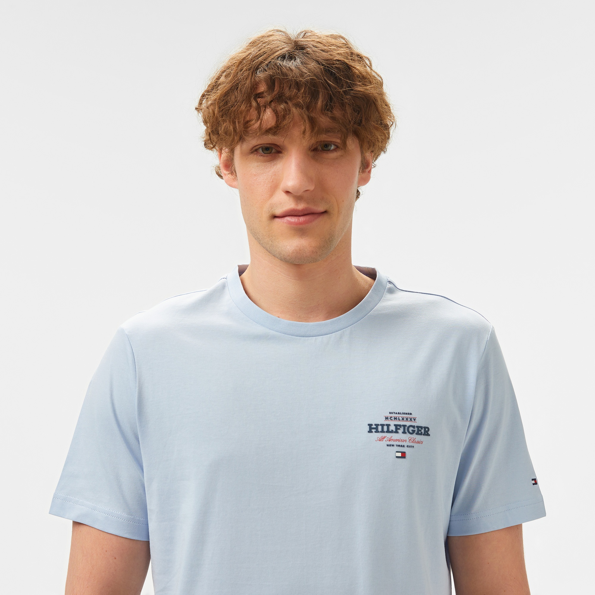 Tommy Hilfiger Monotype All American Erkek Mavi T-Shirt
