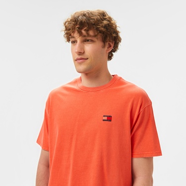  Tommy Jeans Relax Label Erkek Turuncu T-Shirt