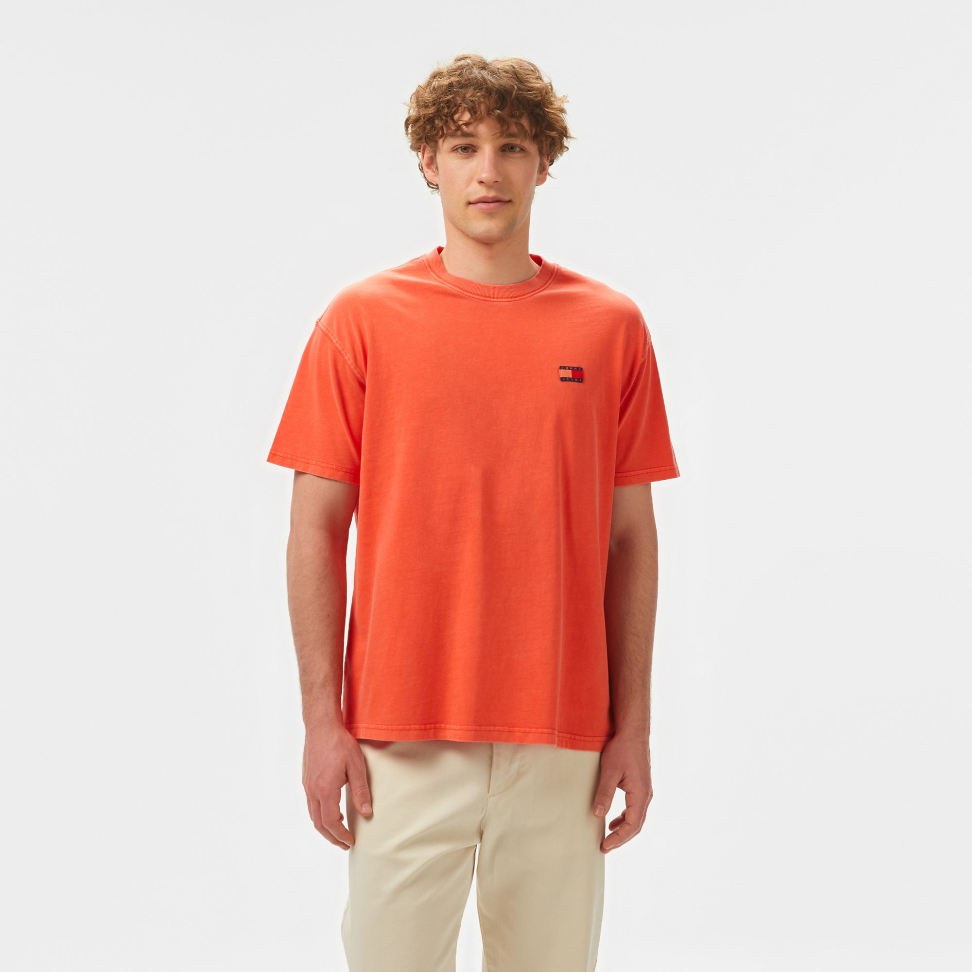 Tommy Jeans Relax Label Erkek Turuncu T-Shirt