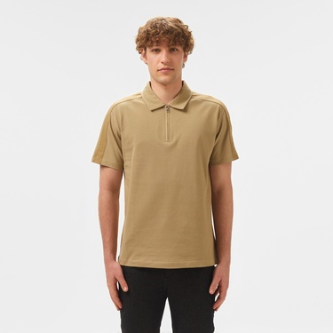  Calvin Klein Logo Tape Erkek Bej Polo