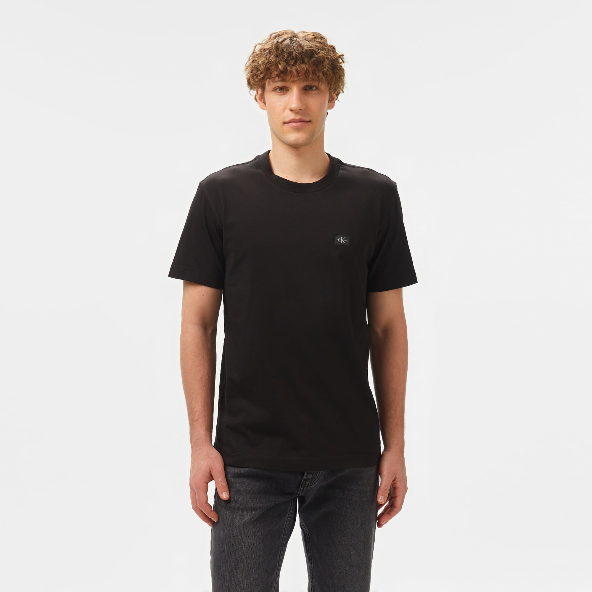 Calvin Klein Woven Label Regular Erkek Siyah T-Shirt