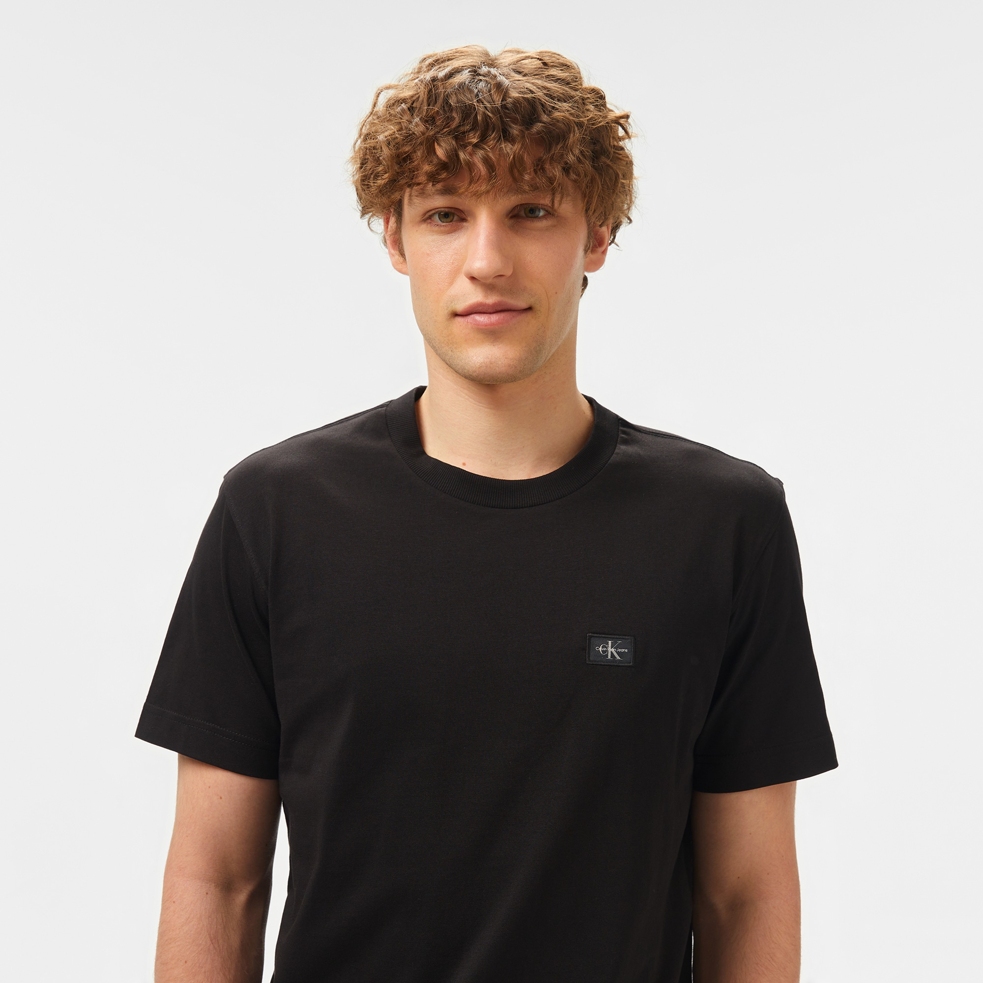 Calvin Klein Woven Label Regular Erkek Siyah T-Shirt