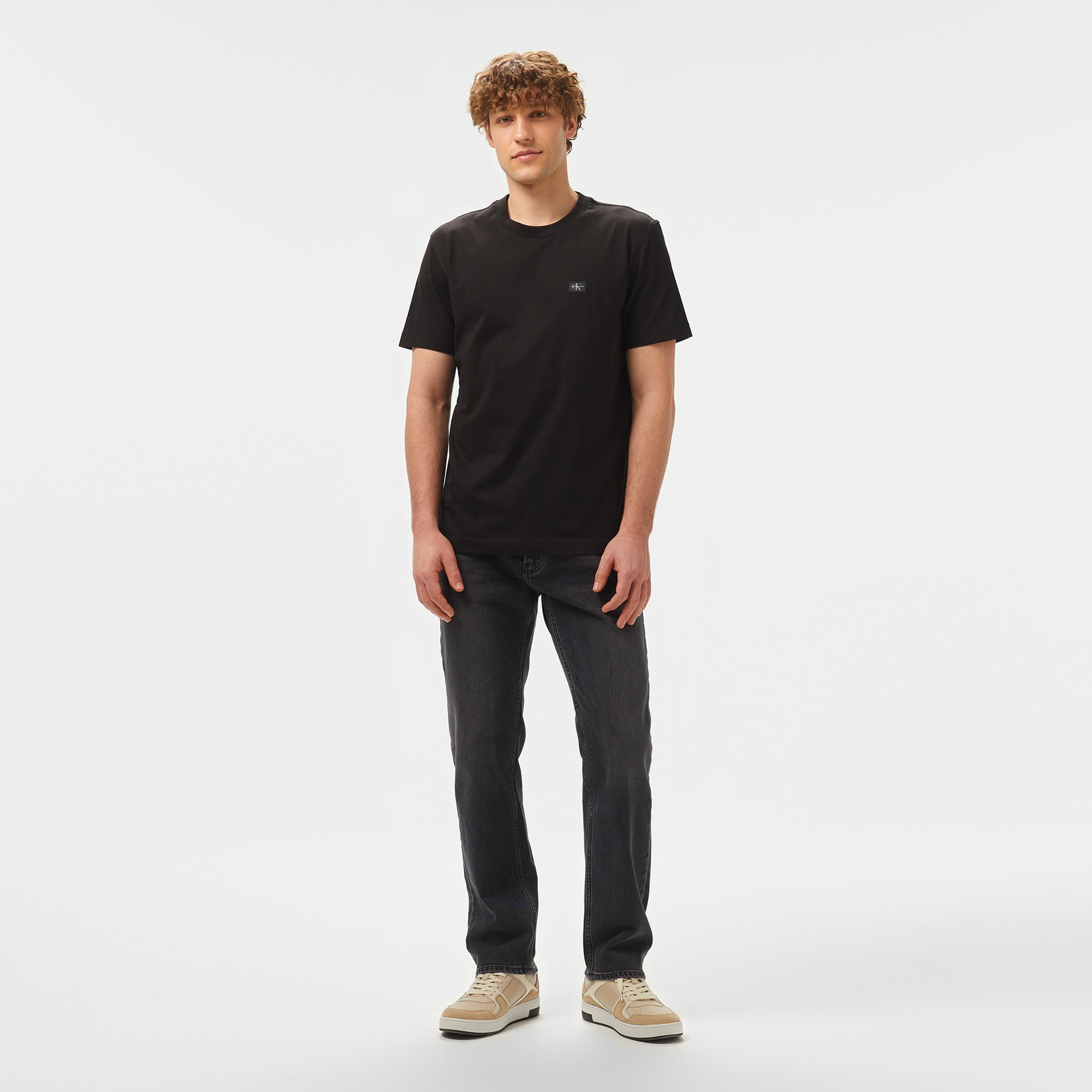 Calvin Klein Woven Label Regular Erkek Siyah T-Shirt