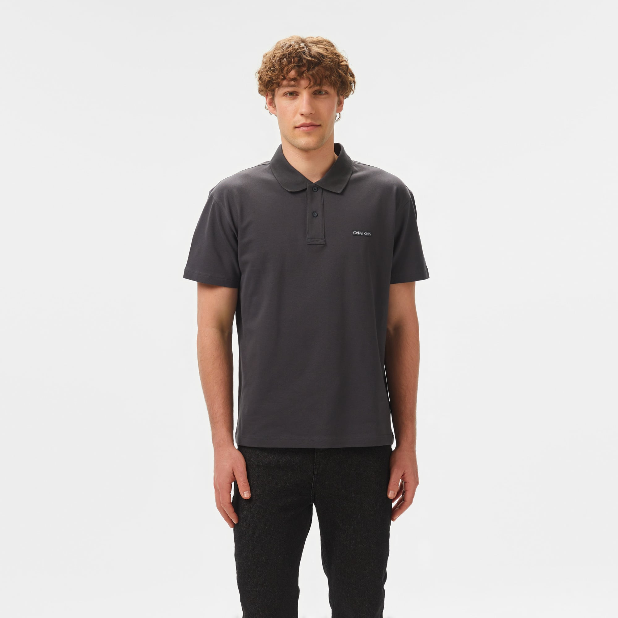  Calvin Klein Label Erkek Siyah Polo