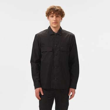  Calvin Klein Cotton Blend Over Erkek Siyah Gömlek