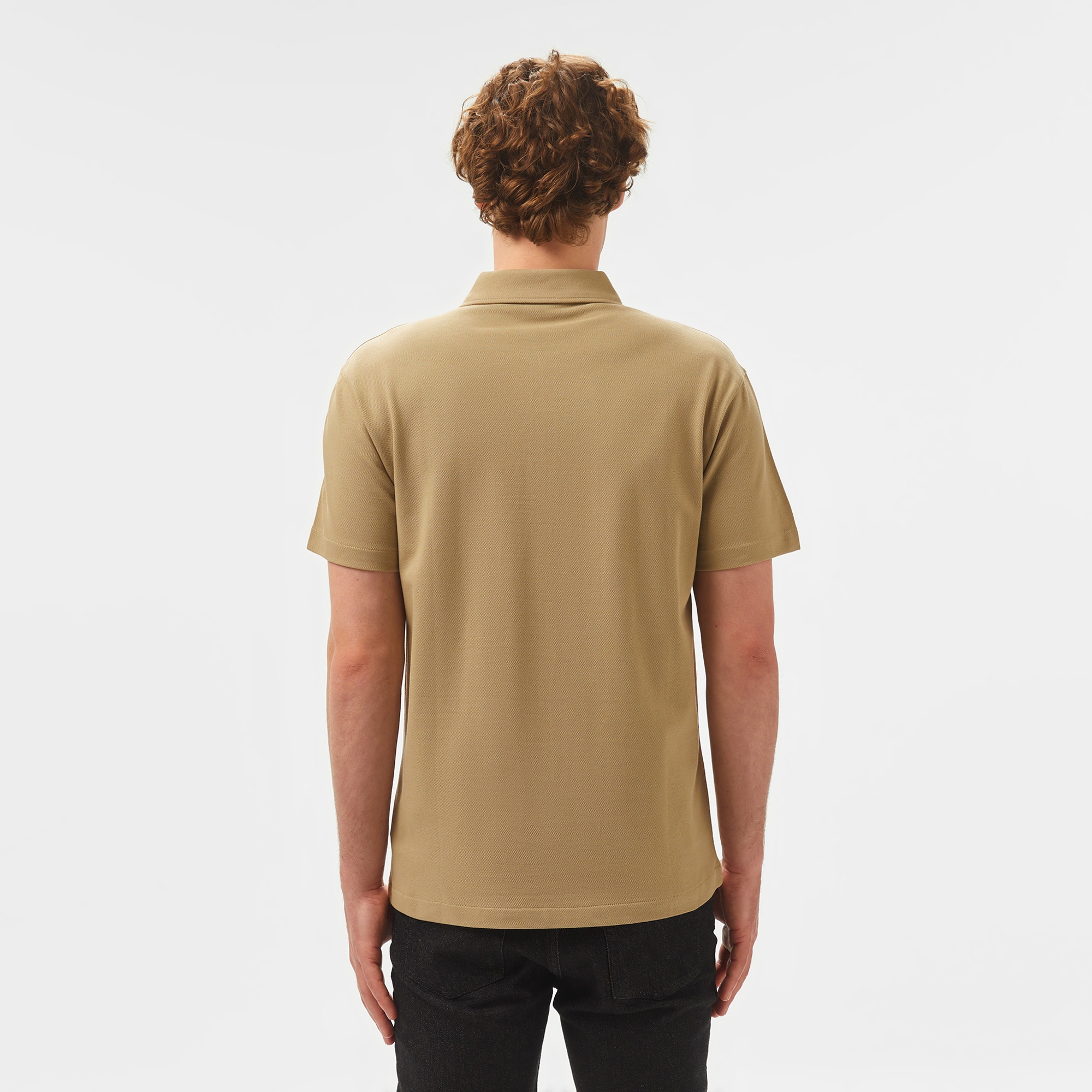 Calvin Klein Logo Tape Erkek Bej Polo