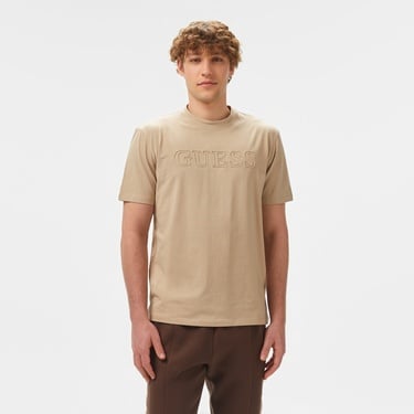  Guess Ss Alphy Mid Organicetch 180 Erkek Bej T-Shirt