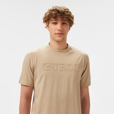  Guess Ss Alphy Mid Organicetch 180 Erkek Bej T-Shirt