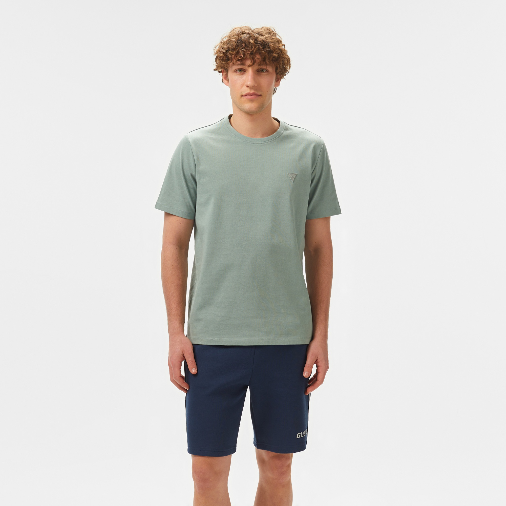 Guess Cn Patch Org Heavy 259 Erkek Gri T-Shirt