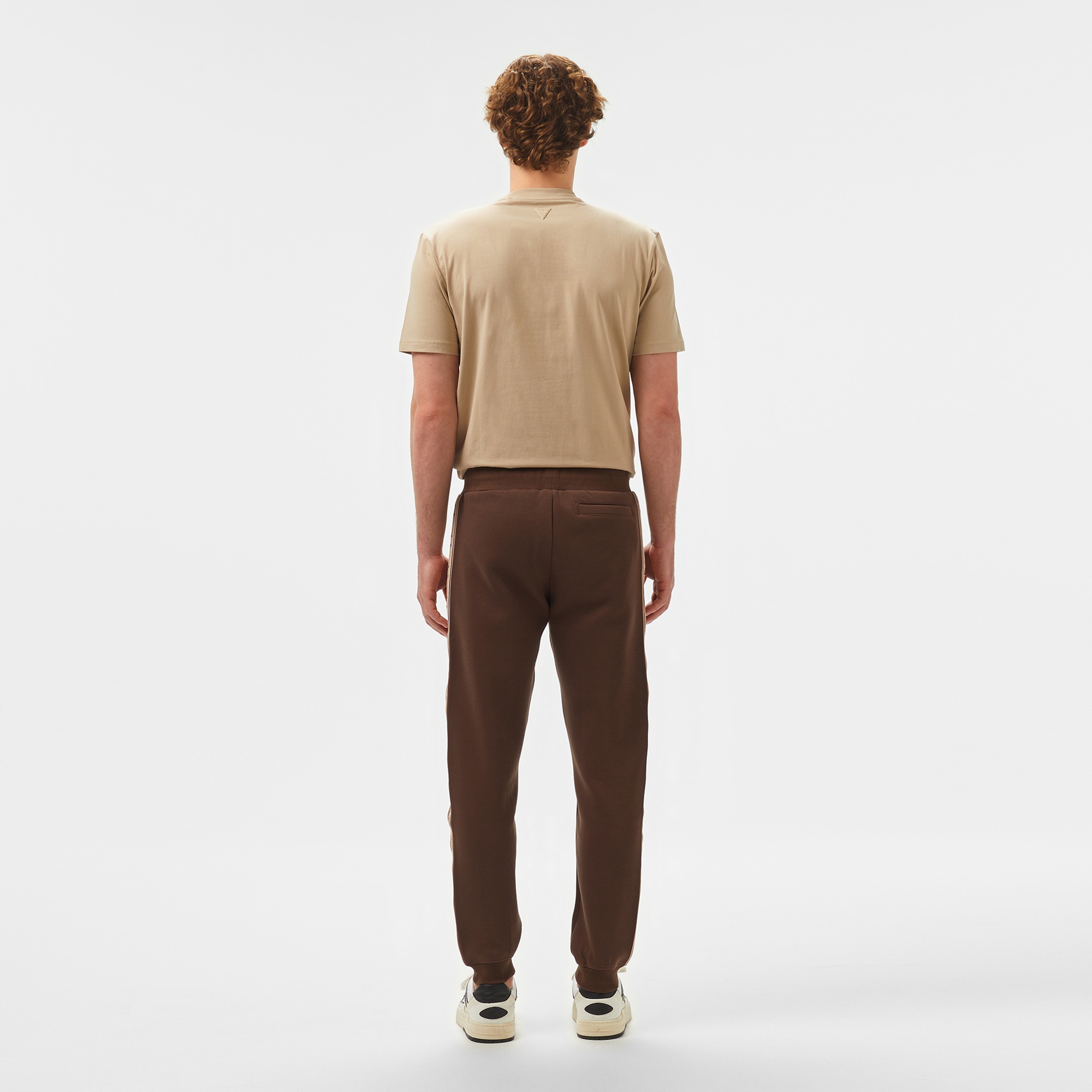 Guess Mickey Cuff Recycled Punto Milano 300 Erkek Kahverengi Eşofman Altı