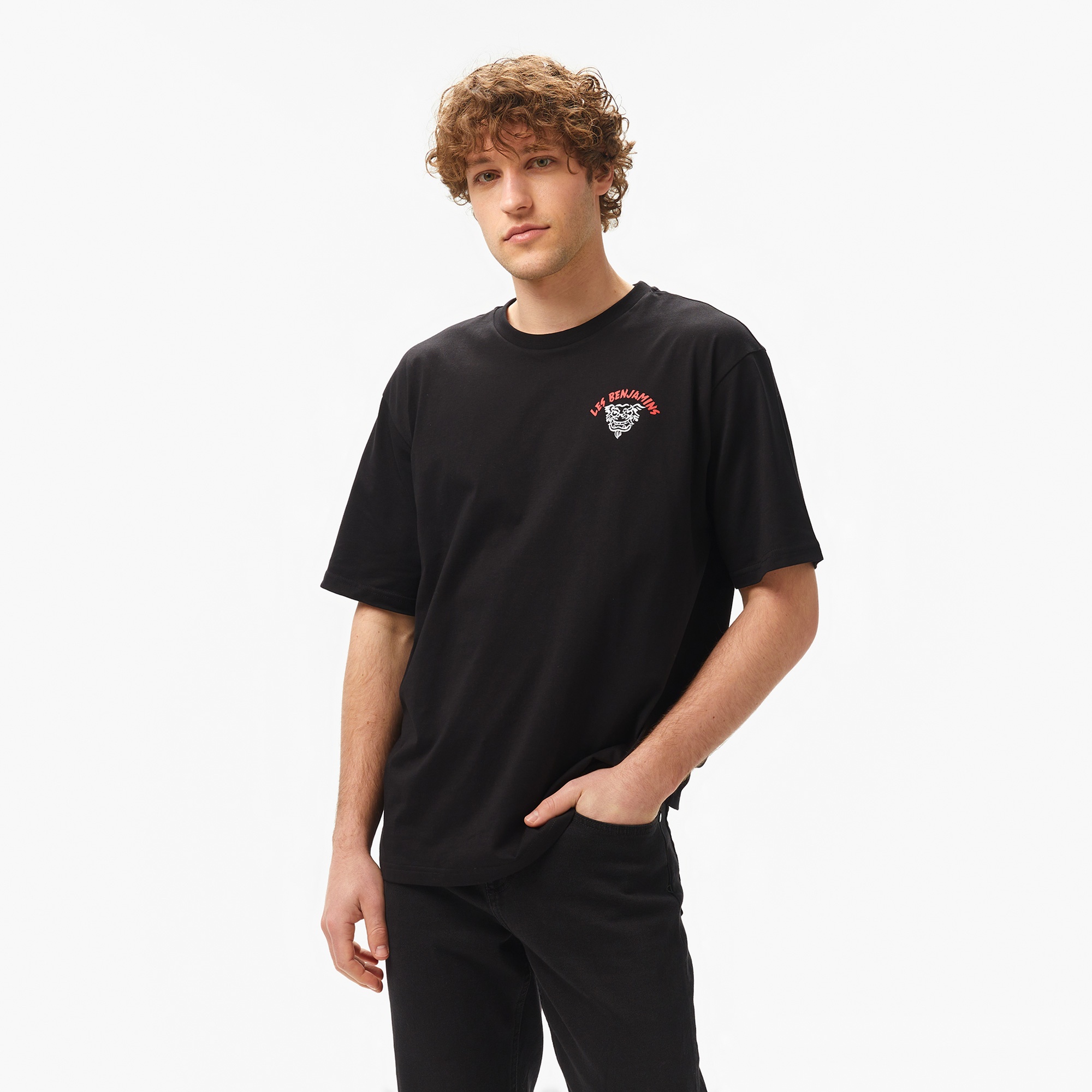 Les Benjamins Relaxed 032 Erkek Siyah T-Shirt