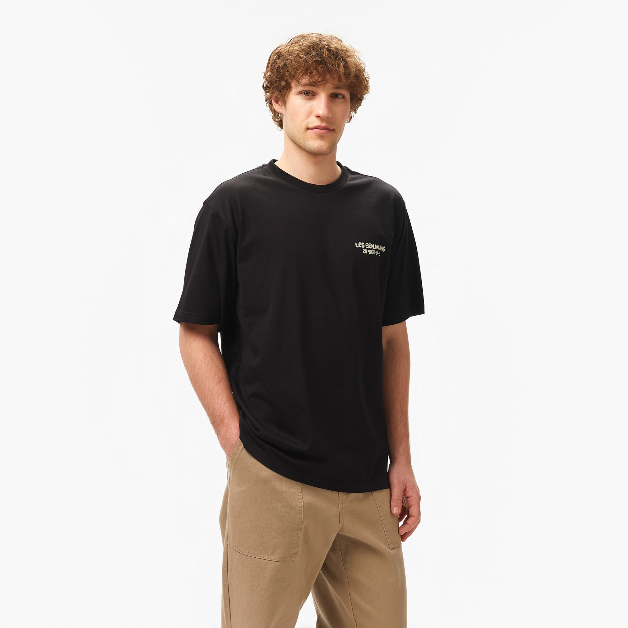  Les Benjamins Relaxed 038 Erkek Siyah T-Shirt
